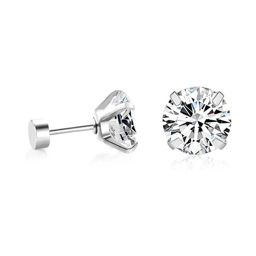 Zirkonia Stud Øredobber 3–8 mm – Klassiske Øredobber i Kirurgisk Stål