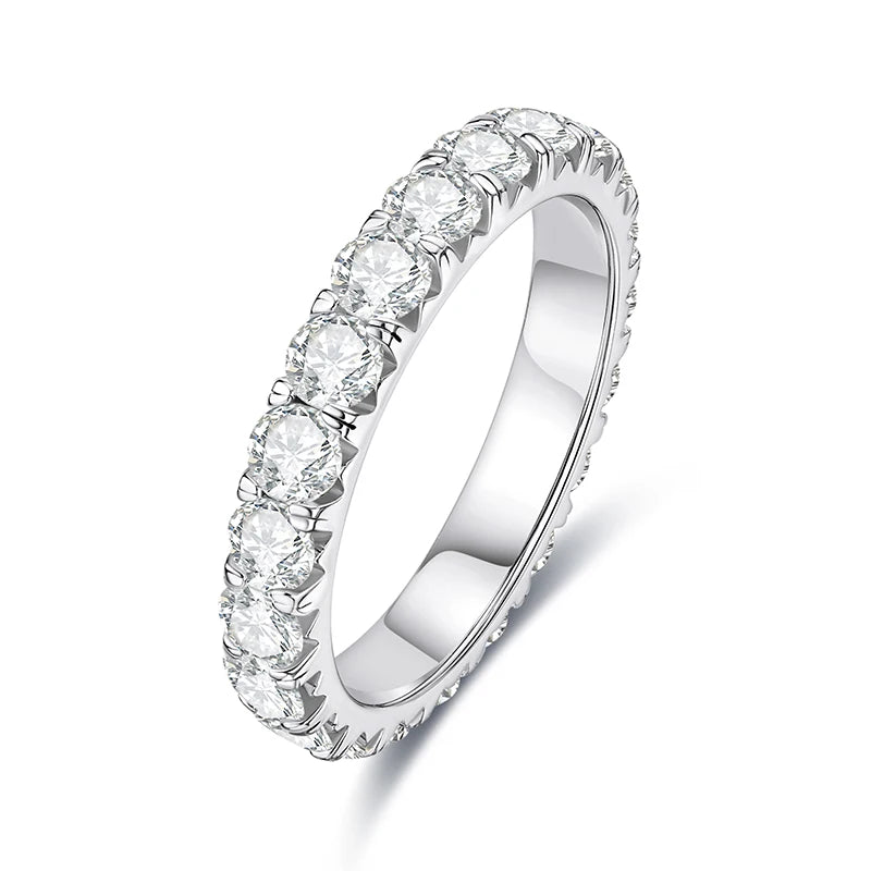 2–3 ct Moissanitt Eternity Ring i 925 Sterling Sølv for Dame – 3 mm D-farge