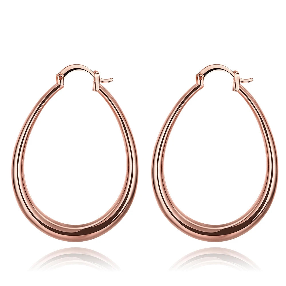 Store Gullfargede Hoop Øredobber – Trendy Statement Øredobber for Dame