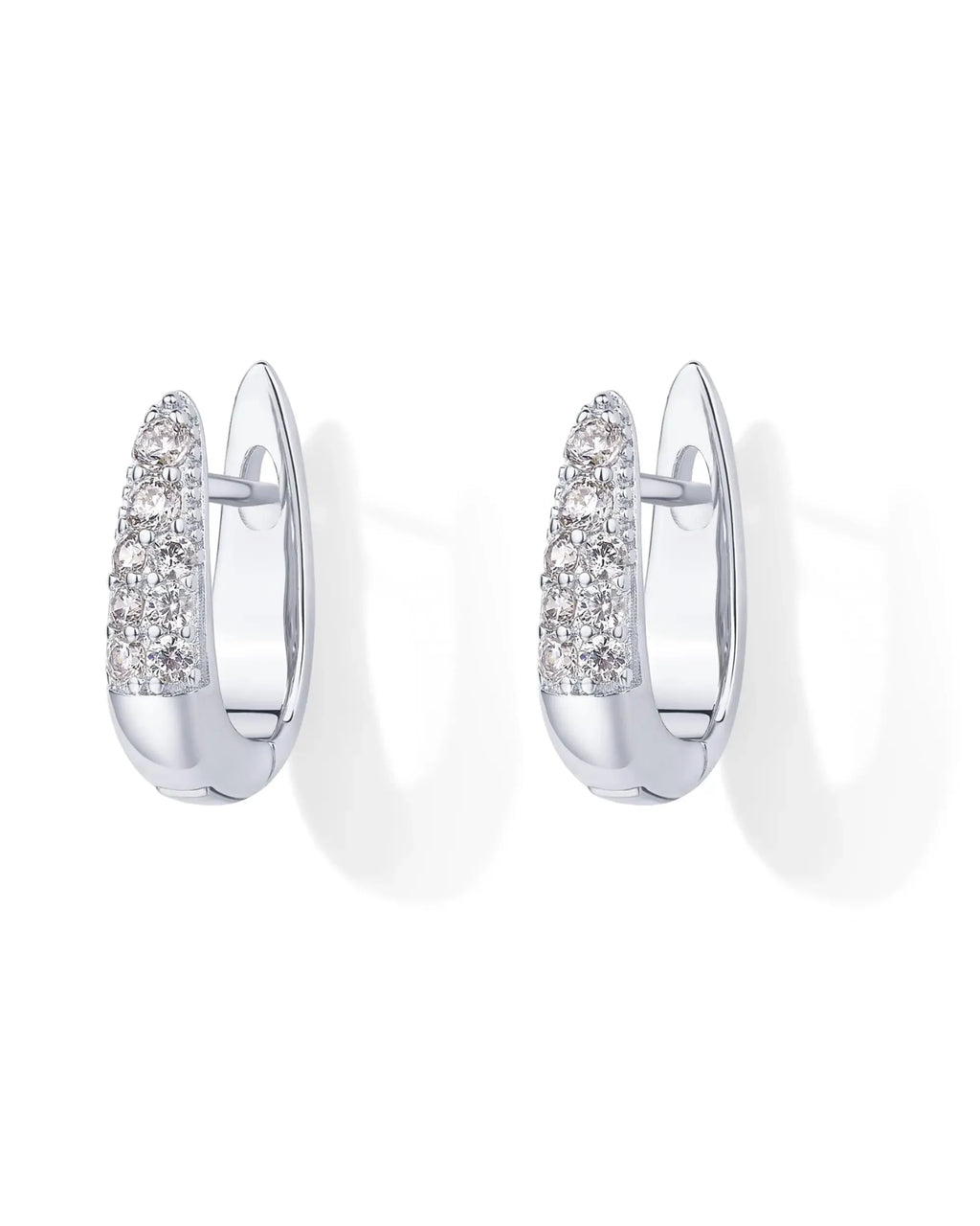 18K Gullbelagte Creoler med Zirkon | Elegante Øredobber med Stift i 925 Sterlingsølv
