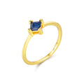 Firkantet Ring i 925 Sterlingsølv med Kongeblå CZ – Elegant Vielsesring for Kvinner