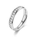 Zirkonring i Rustfritt Stål til Dame | Elegant 4 mm Ring med Skinnende Krystaller