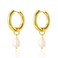 Vintage Gullfargede Øredobber med Perle – Elegante Statement Øredobber