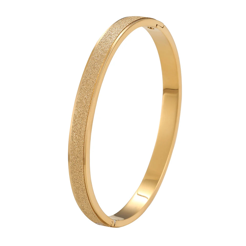 Armbånd i Rustfritt Stål – Minimalistisk Bangle med Matt Finish (Unisex)