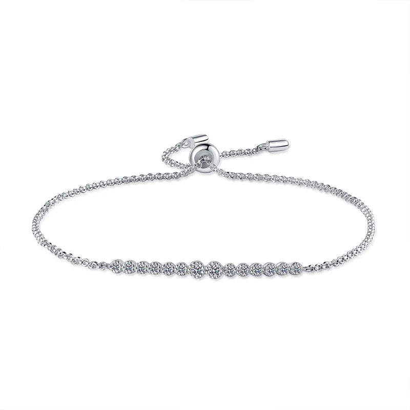 Moissanitt Tennisarmbånd i 925 Sterling Sølv – Gullbelagt Armbånd for Dame