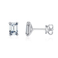 Emerald Cut Zirkonia Øredobber i 925 Sterling Sølv – Hypoallergene Studs for Dame