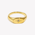 Stjerne Ring med Zirkonia – 18K Gullbelagt Stål (Vannbestandig)