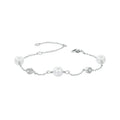 Moissanitt- og Perlearmbånd i 925 Sterling Sølv – Justerbart Elegant Armbånd til Dame