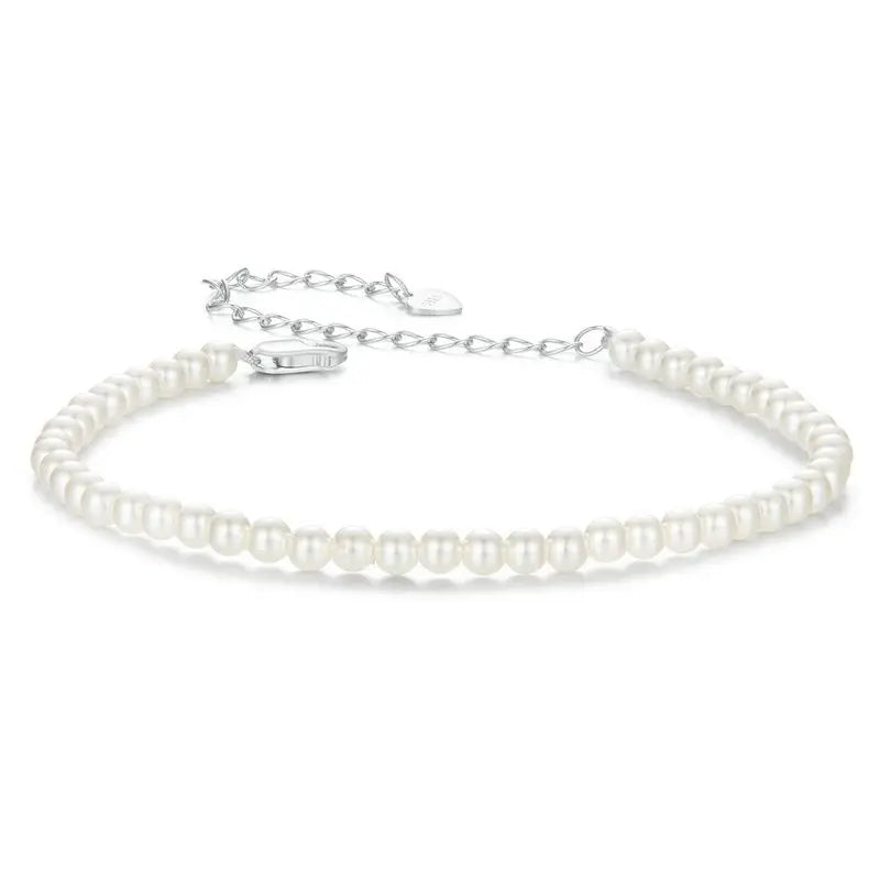 Perlearmbånd i 925 Sterling Sølv – Elegant Armbånd med Skallperler til Dame