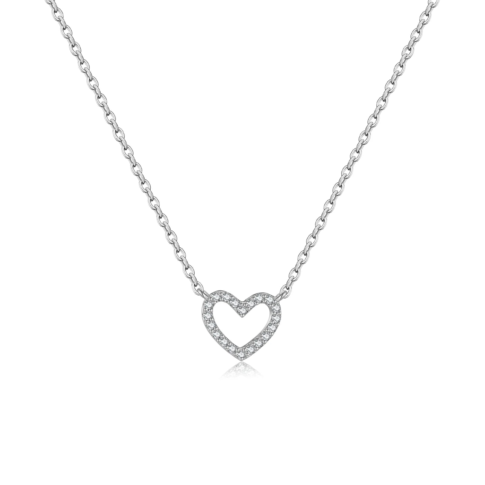 Hjerte Halskjede i 925 Sterlingsølv med Zirkonia – Romantisk og Elegant Design