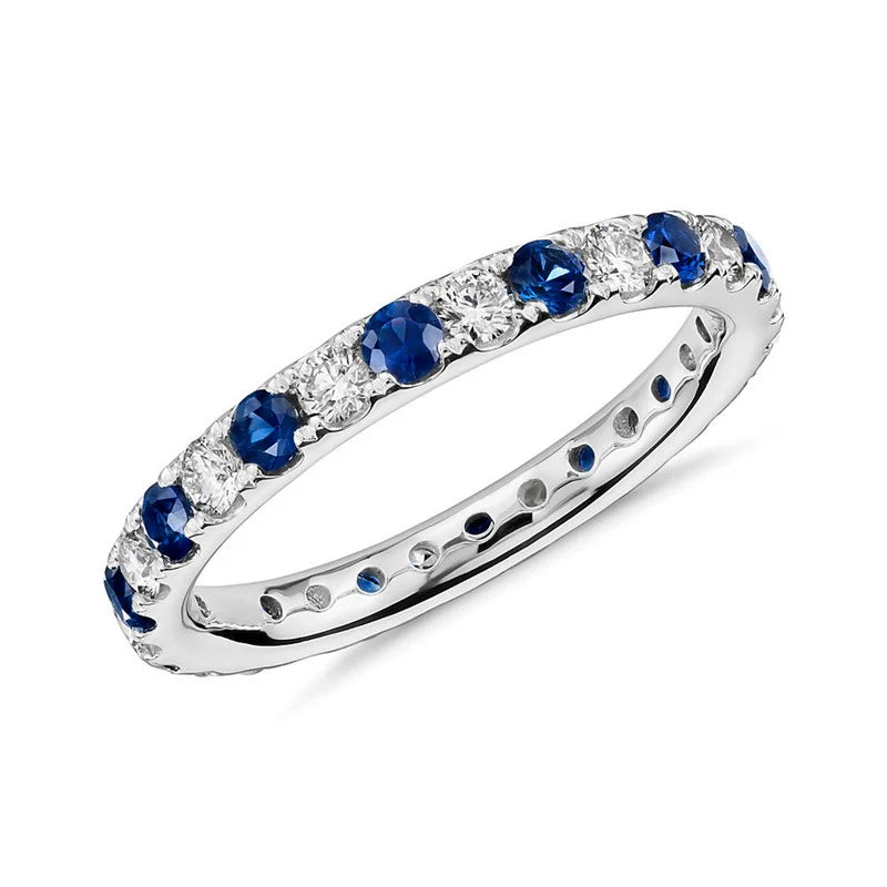 Tynn Ring med Zirkonia til Dame – Elegant Ring med Blå eller Hvit Stein
