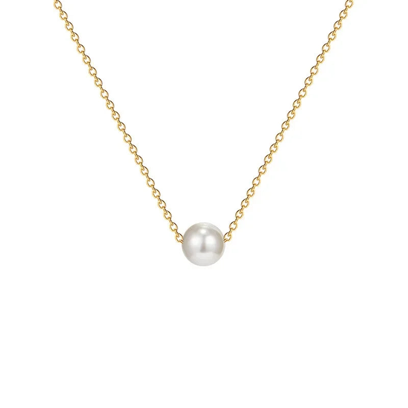 Perle Halskjede med Twist Design – Minimalistisk Choker i Gull/Sølv