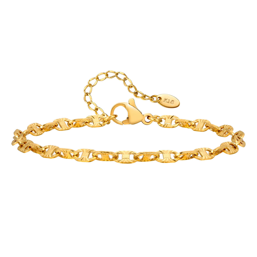 Lenkearmbånd til Dame – 18K Gullbelagt Statement Armbånd i Rustfritt Stål