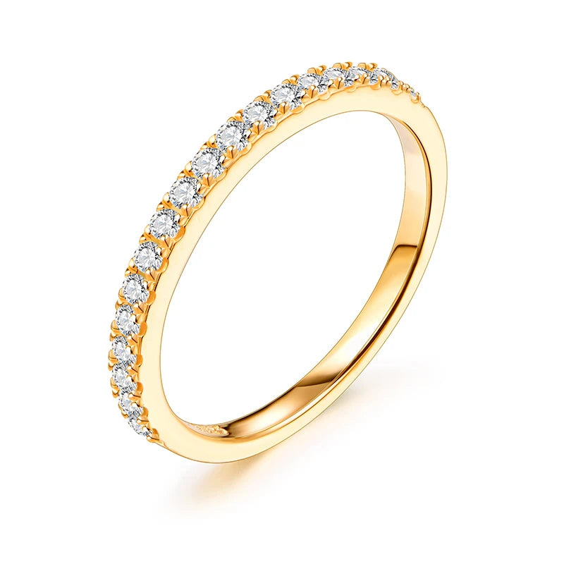 1,5 mm Moissanitt Half Eternity Ring i 925 Sterling Sølv for Dame