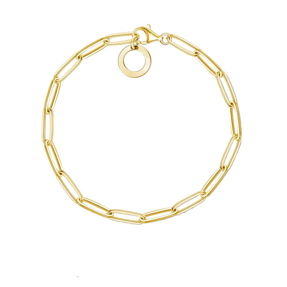 Link Chain Armbånd i 925 Sterling Sølv – Gullfarget Unisex Smykke
