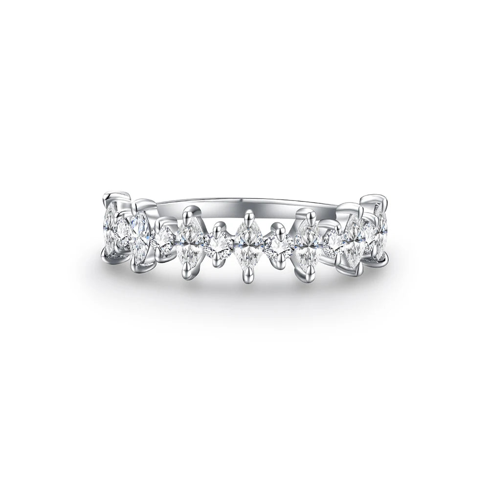 Marquise Moissanitt Ring i 925 Sterling Sølv – D/VVS1 Forlovelsesring for Dame