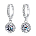 1 ct Moissanitt Øredobber i 925 Sterling Sølv for Dame – Rundslipt Design
