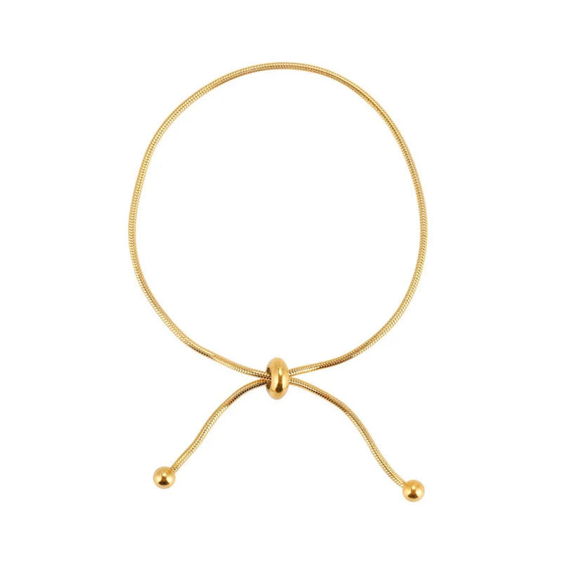 Minimalistisk Snake Chain Armbånd – Gullfarget Justerbart Smykke til Dame