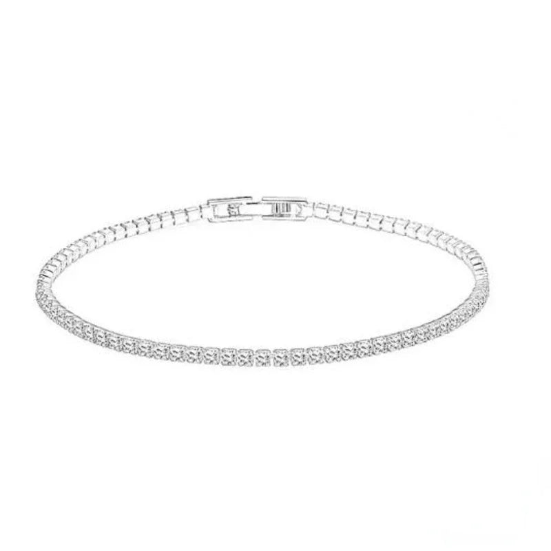 Tennisarmbånd i 925 Sterling Sølv – Elegant Armbånd med Glitrende Zirkonia