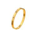 Cuff Armbånd med Zirkonia – Gullfarget Stål Bling Bangle