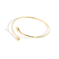 Boho Overarmsarmbånd i Rustfritt Stål – Justerbar Geometrisk Cuff til Dame