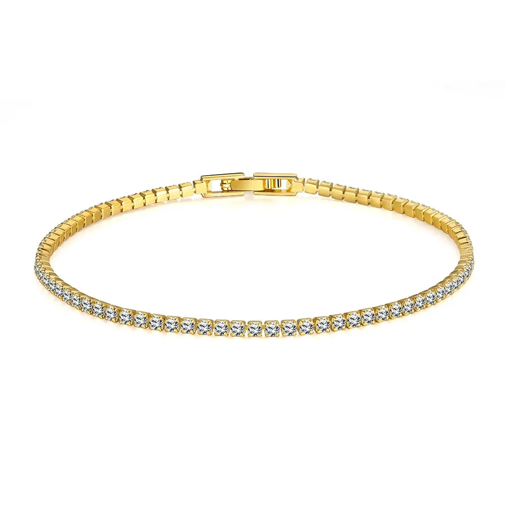 Tennisarmbånd i 925 Sterling Sølv – Elegant Armbånd med Glitrende Zirkonia