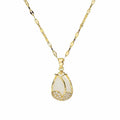 Tulipan Halskjede til Dame – Gullfarget med Rhinestone & Clavicle Design