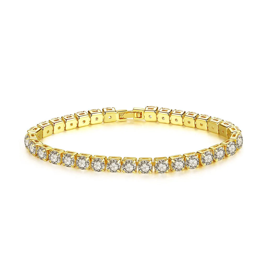Tennisarmbånd til dame med 4 mm zirkonia – tynt og elegant krystallarmbånd til bryllup og fest
