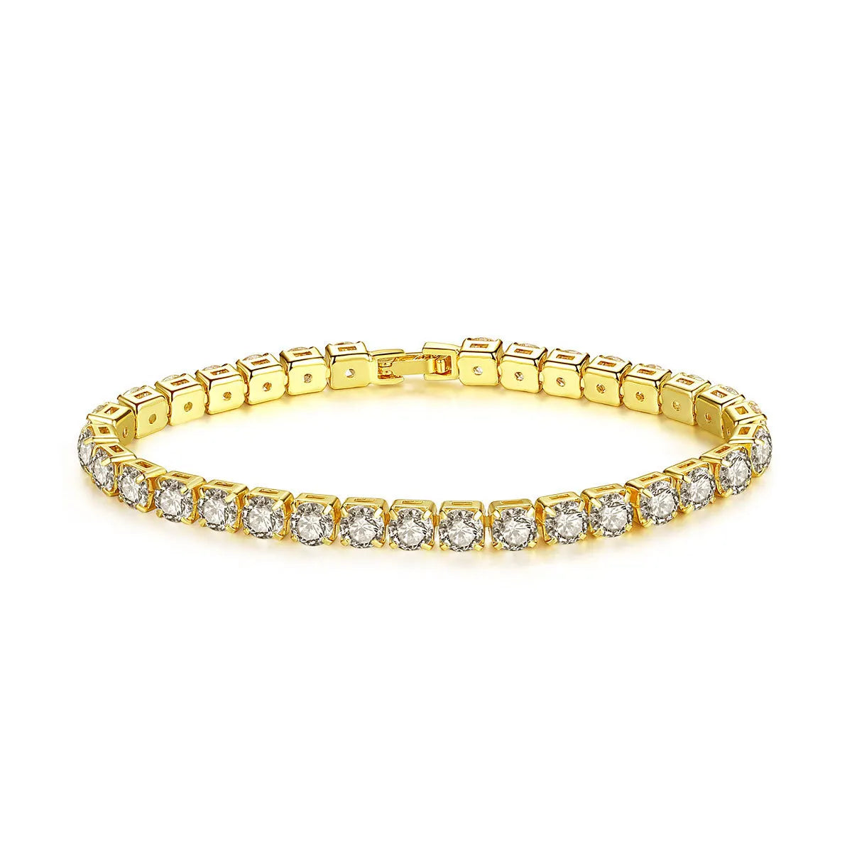 Tennisarmbånd til dame med 4 mm zirkonia – tynt og elegant krystallarmbånd til bryllup og fest