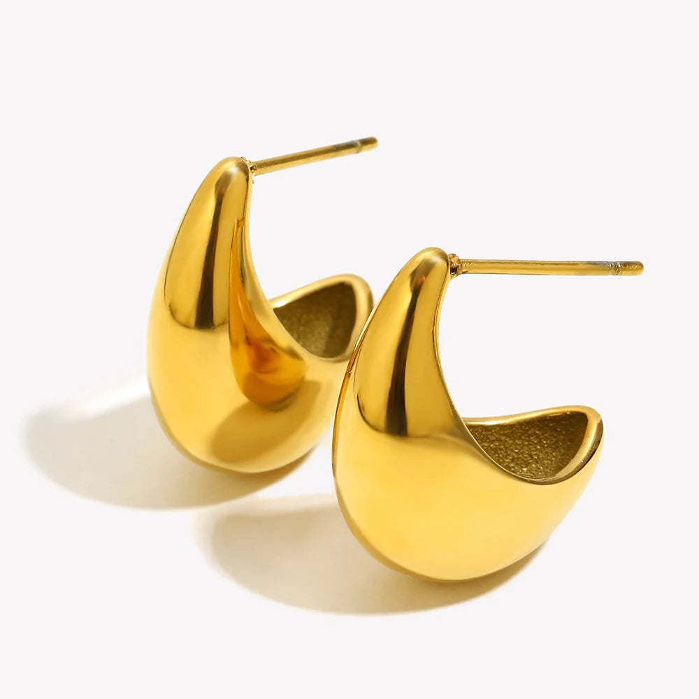 Uregelmessige Øredobber i 18K Gullbelagt Stål – Minimalistiske Studs