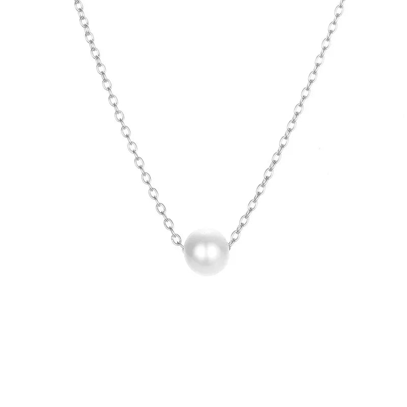 Perle Halskjede med Twist Design – Minimalistisk Choker i Gull/Sølv