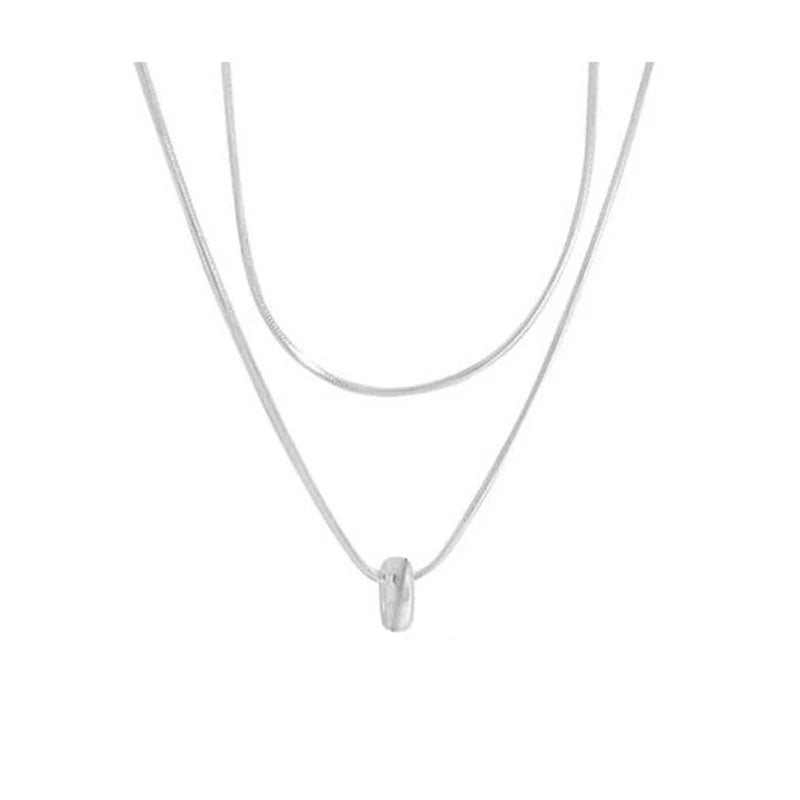 Geometrisk Halskjede i 925 Sterling Sølv – Elegant Anheng til Dame