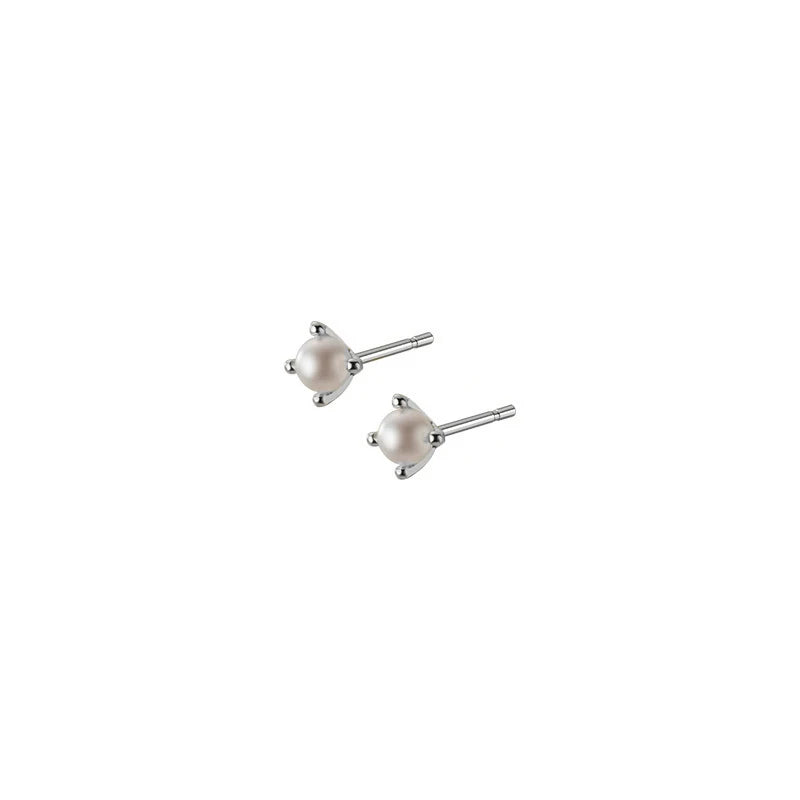 Små Perle Ørestikker i 925 Sterling Sølv – Minimalistiske Øredobber til Dame