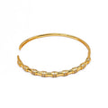 Elegant Krystallarmbånd i Gullfarge for Dame – Åpent Cuff-armbånd