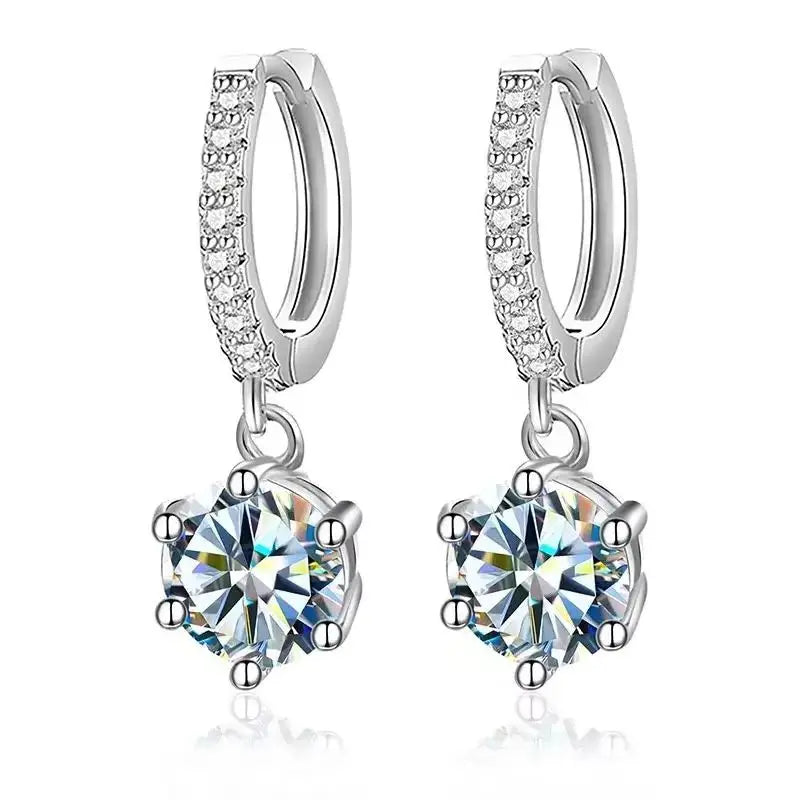 1 ct Moissanitt Creoler i 925 Sterling Sølv for Dame – Sertifiserte Øredobber