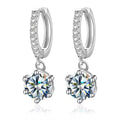 1 ct Moissanitt Creoler i 925 Sterling Sølv for Dame – Sertifiserte Øredobber