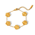 Clover Charm Armbånd i Rustfritt Stål – Elegant Blomsterarmbånd til Dame