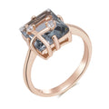 Vintage Ring i 585 Roségullfarge med Grå Zirkon – Elegant og Tidløs Brudering