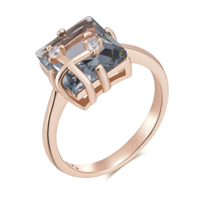 Vintage Ring i 585 Roségullfarge med Grå Zirkon – Elegant og Tidløs Brudering