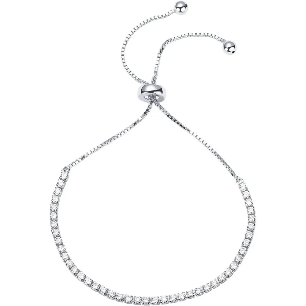 Elegant gullbelagt tennisarmbånd til dame med zirkoniasteiner – 14K gullbelegg og justerbar lengde