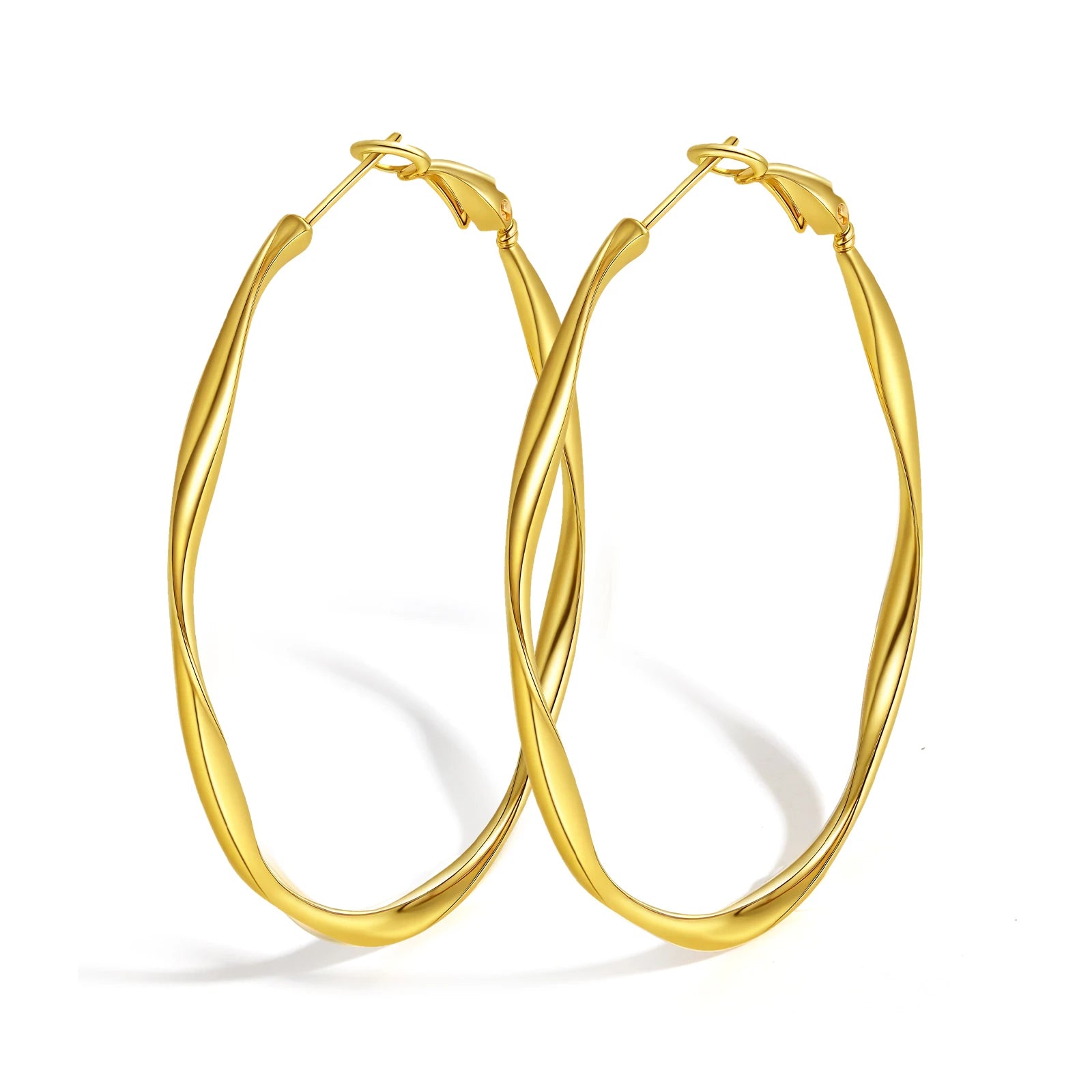 Twist Hoop Øredobber i Rustfritt Stål – Mobius Huggie Øredobber til Dame