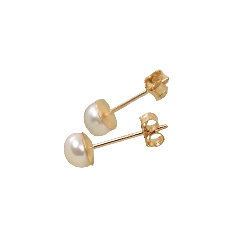 Små Perle Øredobber – 14K Gullfylt Ferskvannsperle Studs