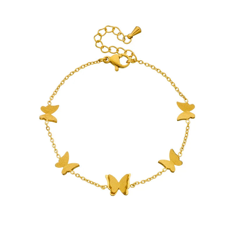 Sommerfugl Armbånd i Rustfritt Stål – Elegant Lenkearmbånd for Dame