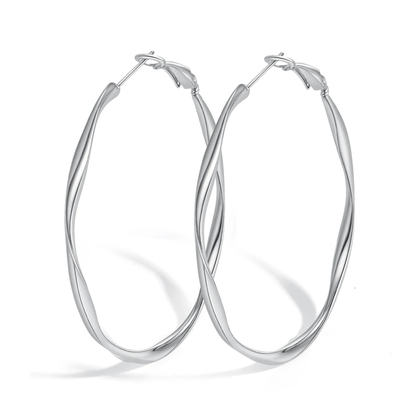 Twist Hoop Øredobber i Rustfritt Stål – Mobius Huggie Øredobber til Dame
