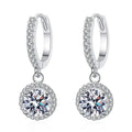 1 ct Runde Moissanitt Øredobber i 925 Sterling Sølv for Dame – Elegant Design