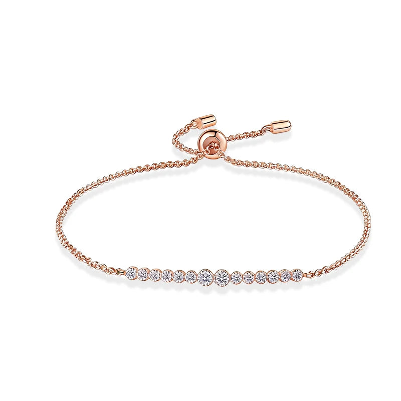 Moissanitt Tennisarmbånd i 925 Sterling Sølv – Gullbelagt Armbånd for Dame