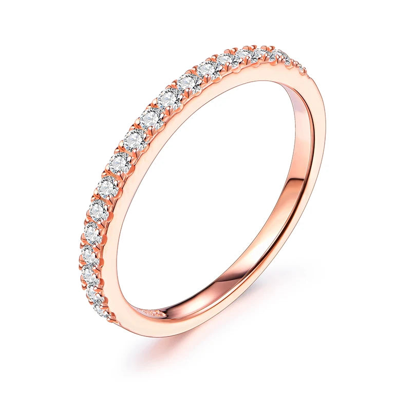 1,5 mm Moissanitt Half Eternity Ring i 925 Sterling Sølv for Dame