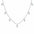 0,5 ct Pæreslipt Moissanitt Halskjede i 925 Sterling Sølv – Elegant Anheng for Dame