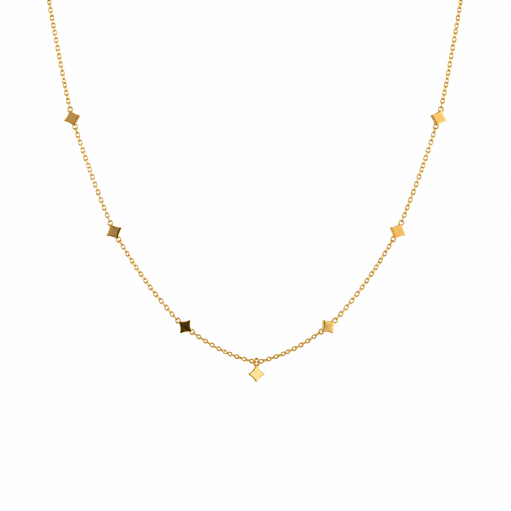 Stjernehalskjede til Dame – Gullbelagt Choker med Elegant Stjerneanheng