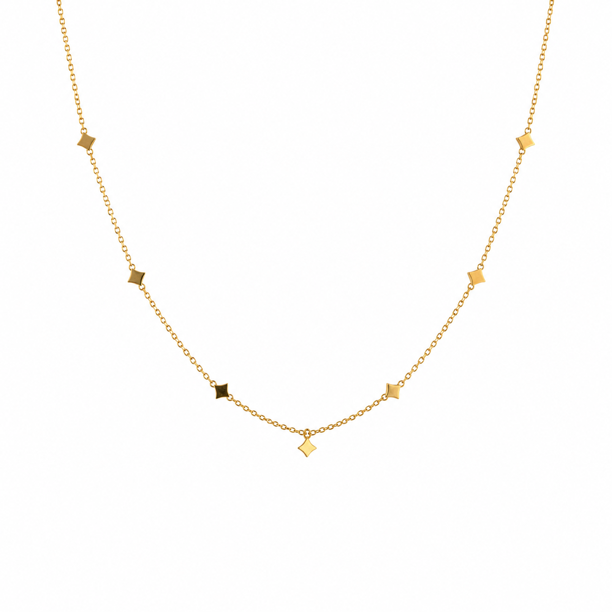Stjernehalskjede til Dame – Gullbelagt Choker med Elegant Stjerneanheng